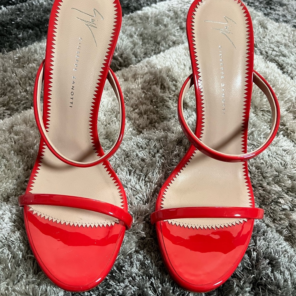 Giuseppe Zanotti Red and Silver Heels